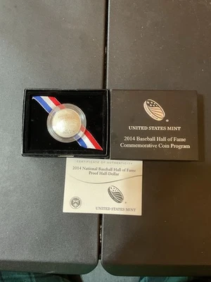 2014 S BASEBALL HALL OF FAME CONCAVE COMMEMORATIVE PROOF COIN-CLAD PROOF - Image 1 of 4