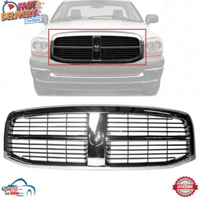 NEW FRONT GRILLE ASSEMBLY CHROME & BLACK FOR 2006-2009 DODGE RAM 1500 CH1200282 - Image 1 of 4
