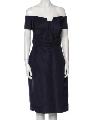Vestido de Cóctel Zac Posen Noche Azul Marino Seda US12 Nuevo con etiquetas Foto 1 de 4