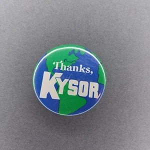 Danke, Kysor 1 3/4" Pinback Button politische Erdkarte - Bild 1 von 2