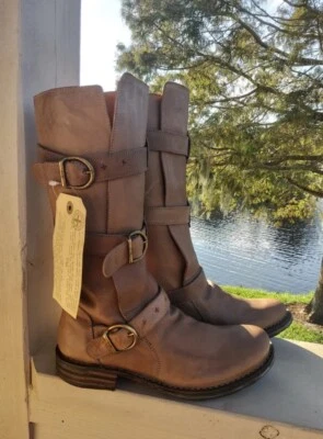 FIORENTINI & BAKER Mujer EUR 37 1/2, US 7 Botas Cuero Marrón $ 590.00 NUEVO CON ETIQUETAS ita Foto 1 de 4