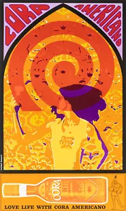 Affiche psychédélique originale, Lecourt, Cora Americano, cible, alcool alcool 1960 - Photo 1/5