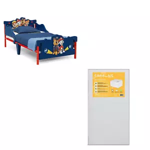 3D Toddler Bed Kids PAW Patrol Dual Sided 2-Stage w/ Baby Crib Mattress Boy Girl - Picture 1 of 12