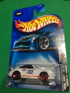 2003 Hot Wheels #204 Final Run 10/12 PORSCHE 911 CARRERA White w/Red Rims B340 - Picture 1 of 8