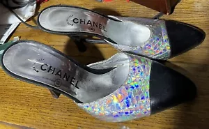 Chanel Sexy Iridescent Women Sandals 37 1/2 - Picture 1 of 4