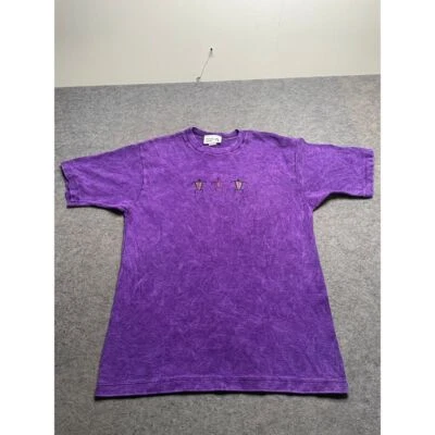 Camiseta vintage cristal azul púrpura con diseño de cóctel bordado para hombre Foto 1 de 4