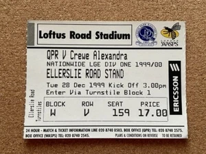 1999/2000 QUEENS PARK RANGERS V CREWE ALEXANDRA 28-12-1999 DIVISION 1 TICKET - Picture 1 of 1