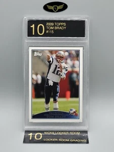 2009 Topps New England Patriots TOM BRADY #115 graded mint card LRG 10 - Picture 1 of 2