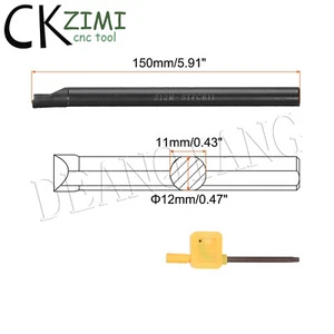 91° S12M STFCR11 12mm CNC Indexable Boring Bar Turning Tool Holder For TCMT1102 - Picture 1 of 5