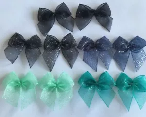Glitter RibbonBows Bundle Cardmaking/Scrapbooking Dark Shades Lot9aBUY3GET1FREE - Picture 1 of 7