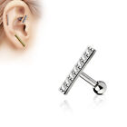 CZ Set 12mm Bar Top Ear Cartilage Piercing Tragus Rook Snug Daith Barbell Stud