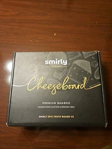 SMIRLY großes Wurstwarenbrett: Bambus Käsebretter Hauswärmung Zuhause Geschenkset - Bild 1 von 4