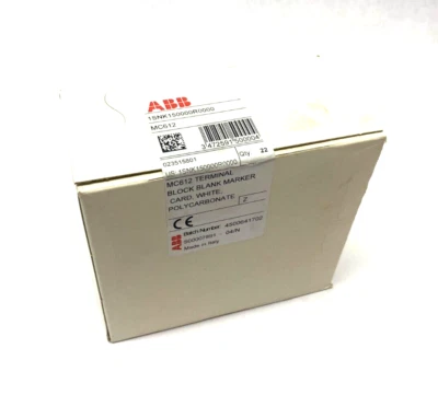 ABB 1SNK150000R0000 Terminal Block Blank Marker White MC612 BOX OF 22 SHEETS - Image 1 of 4