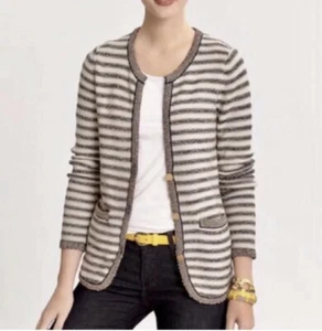 Preowned Banana Republic Metallic Stripes Cardigan Sweater In Sz L - Picture 1 of 9