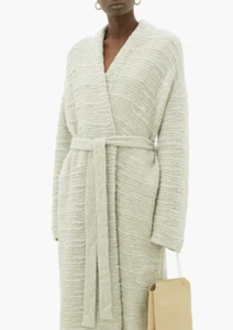 NWT $2790 The Row Atra Bouclé Merino Wool Blend Cardigan in Stone (Grey) sz XS - Picture 1 of 12