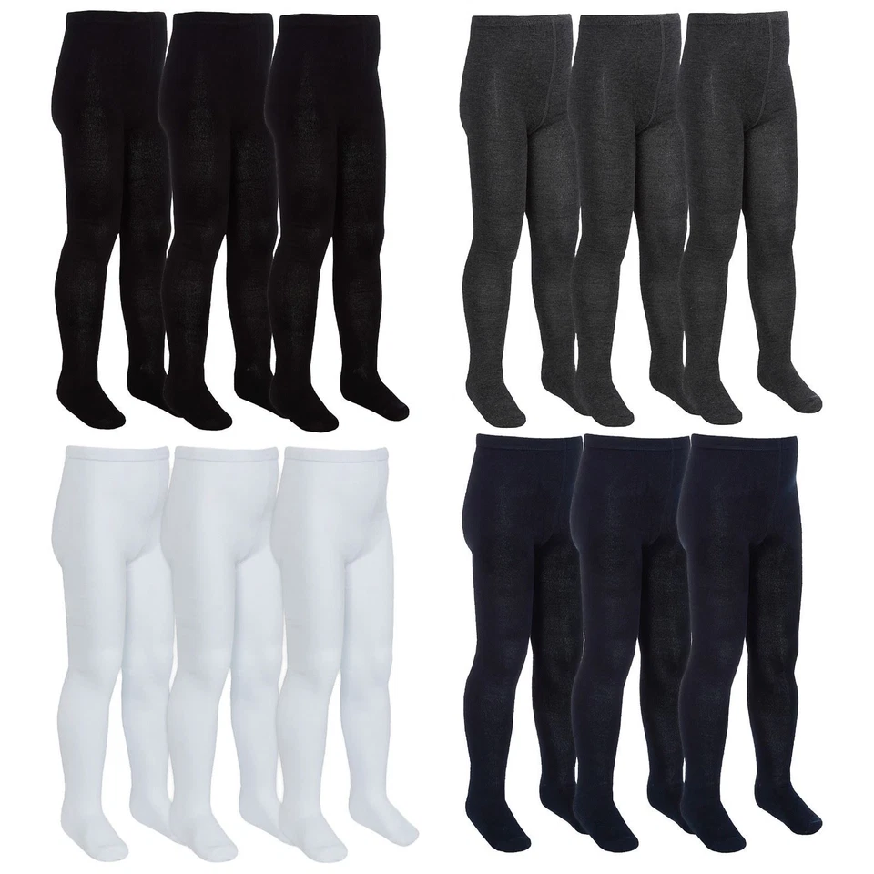 Soft School Tights for Girls | Sock Snob | 3 Pairs Multipack Bamboo Plain Tights
