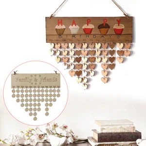 Dauerkalender Holz Kalender Geburtstag Erinnerung Familie Freunde Kalender DIY~ - Bild 1 von 13