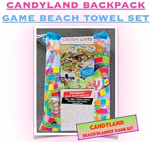 Hasbro Game CANDYLAND Backpack Beach Towel Set Tote Bag Bath Pool Park Kids NEW - Picture 1 of 4