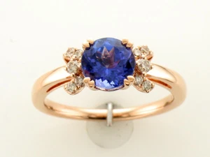 LeVian 14K Rose Gold Tanzanite Nude Diamond 1.33 cts Ring Size 7 - Picture 1 of 5