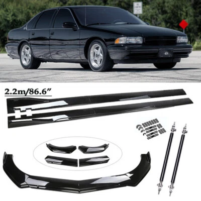 For Chevrolet Impala 2007-2020 Front Bumper Lip Spoiler Kit 86.6" Car Side Skirt Foto 1 de 4