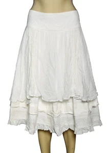 Ewa I Walla Vintage Lagenlook Skirt M 8 Women Casual Tiered Tine Short NEW 41305 - Picture 1 of 6