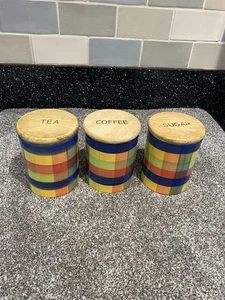 Tea Sugar & Coffee Storage Jar Cannisters Set multicoloured by Martin Gulliver - Picture 1 of 15