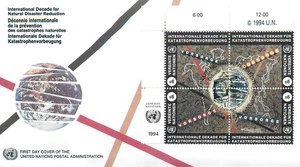 7. FDC UN 1994 The International Decade for Reduction of Natural Catastrophes - Picture 1 of 2