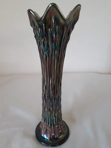 Antique Northwood Carnival Glass Tree Trunk Vase - Picture 1 of 12