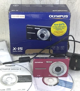 Olympus X-15 8.0 Megapixel Digital Compact Camera Pink Working in Box - Picture 1 of 18