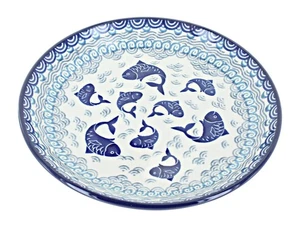 Blaue Rose polnische Keramik Sommer Spaß Dessertteller - Bild 1 von 2