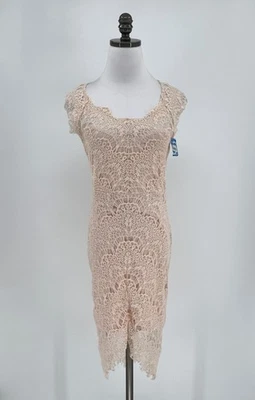 Платье-футляр Free People Intimate Sand цвета слоновой кости кружевное с бахромой подол размер S НОВОЕ - Изображение 1 из 4