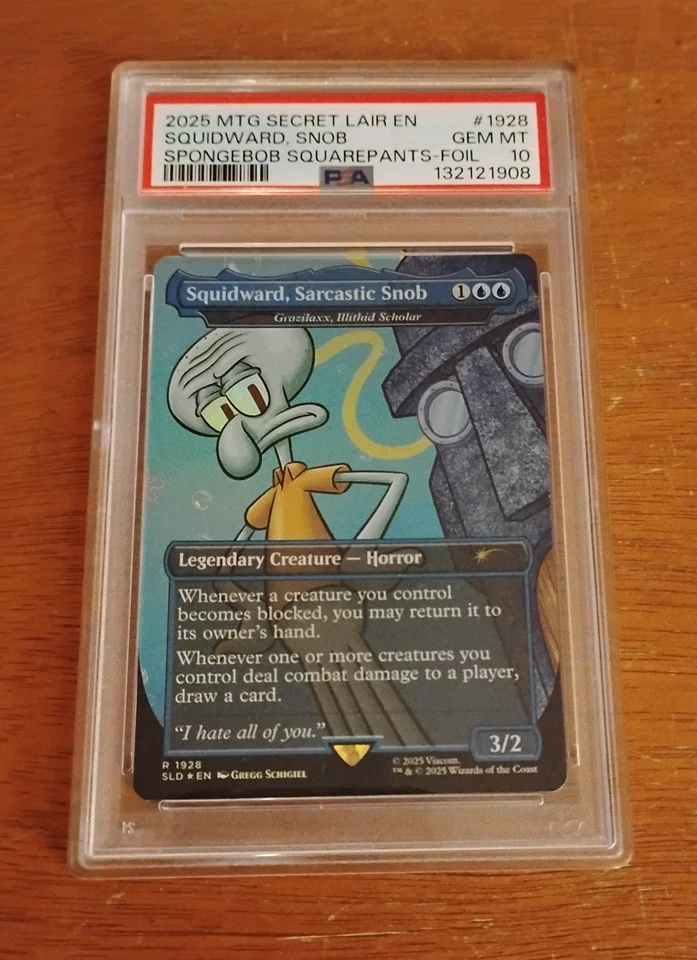 MTG Squidward, Sarcastic Snob Borderless Foil - PSA 10 - Secret Lair - Free Ship - Image 1 of 1