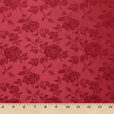 Rose Satin Jacquard Fabric - Polyester Double-Sided Floral 59/60" By The Yard