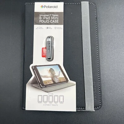 Polaroid Universal 7" Tablet Folio Case for iPad Mini With Bonus Stylus New - Image 1 of 4