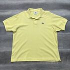 Lacoste Polo Shirt Mens EUR 6 Extra Large Yellow Cotton Mesh Performance Casual