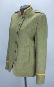 Timothy Foxx Womens Green Tweed Jacket Check & Herringbone Blazer UK Size 12 - Picture 1 of 24