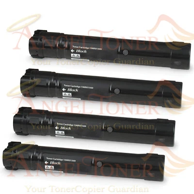 4pc Black Toner Cartridge High Capacity For Xerox Phaser 7800 Printer 106R01569 - Image 1 of 4