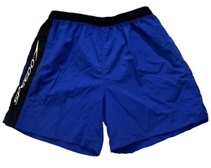 Costume da bagno uomo vintage Speedo - BLU taglia XL fodera in rete tasche cordino - Foto 1 di 14
