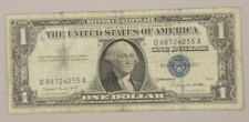 1957 A Blue Seal Note $1 One Dollar Silver Certificate Bill Boston CB139