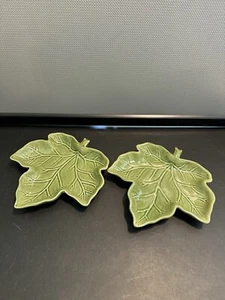 Plato de aperitivo de comida en forma de hoja verde de 2 piezas COSECHA apto para lavavajillas y microondas - Imagen 1 de 9