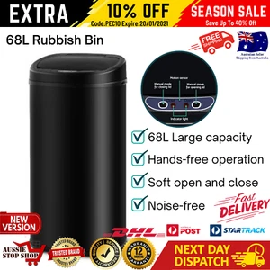 New Motion Sensor Rubbish Kitchen Bin Automatic Waste Trash Can Electric Black - Picture 1 of 12