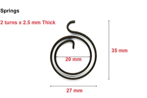 Sostituzione molle maniglia porta 2 giri x 2,5 mm spessore per riparazioni confezione da 1-20 - Foto 1 di 18