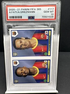 2020 Panini FIFA 365 Aufkleber #117 ANSU FATI / ANTOINE GRIEZMANN ~ PSA 10 Edelsteine neuwertig - Bild 1 von 2