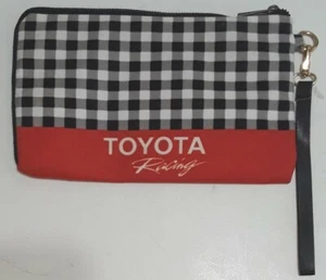 Toyota Racing Checkers Hand Purse Clutch Zipper Doug Frogelle Nice Free Ship - Picture 1 of 11