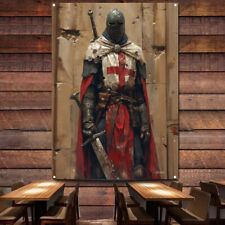 Knights Templar Posters Flag & Banners Armor Warrior Wall Art Canvas Painting