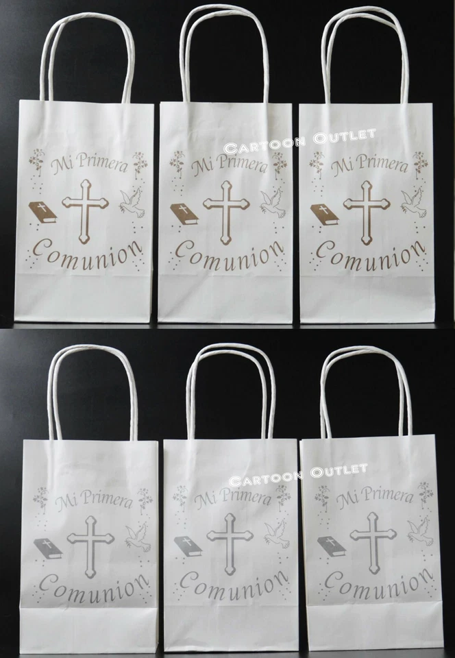 12 PRIMERA COMUNION RECUERDOS BOLSAS PRIMEIRA COMUNHÃO TRATAR DOCES SACOS FAVORES  - Imagem 1 de 1