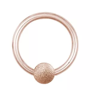 Treuheld® - Piercing Klemmkugel Ring - BCR - Rosegold - Diamant-Optik (6464v) - Picture 1 of 2