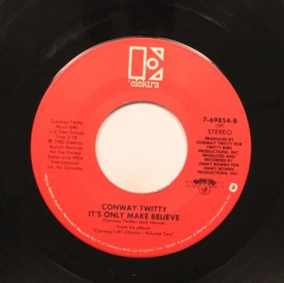 Country 45 Conway Twitty - It's Only Make Believe / The Rose On Elektra - Image 1 of 2