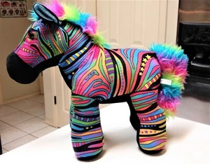 Rainbow Magical Zebra Pferd Sparkle Neon Star 20 Zoll Plüschtier Fabrik - Bild 1 von 4