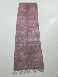 Vintage Traditional Indian Silver Brocade Sash 68x21 inches - Picture 1 of 12
